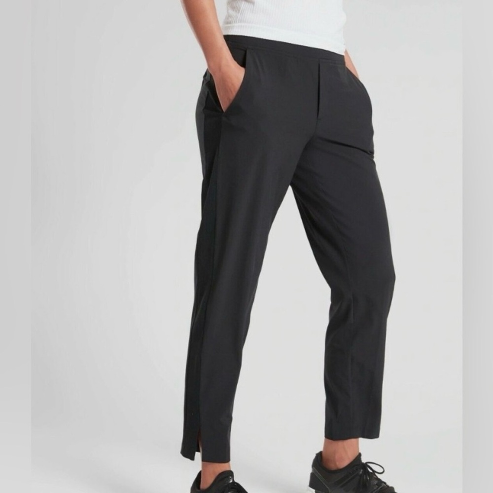ATHLETA Black Brooklyn Mid Rise Ankle Travel Leisure Comfy Pants Bottoms Size 0T